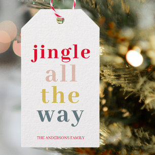 Modern färgstark jingle hela vägen presentetikett