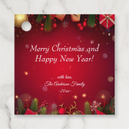 Modern färgstark jultema gåvor etiketter