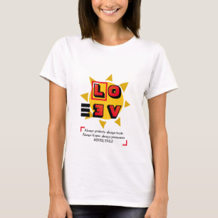 Modern färgstark KÄRLEK MISSLYCKAS ALDRIG 1 Co T Shirt