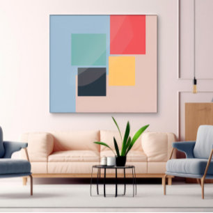 Modern färgstark konsthändelse - geometriska forme poster