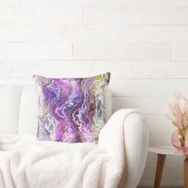 Modern färgstark, Lila, blå Gult Kudde