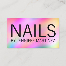 Modern, färgstark, ljusstark nagelartist visitkort