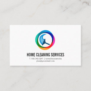 Modern färgstark Logotyp Städning Maid Visitkort