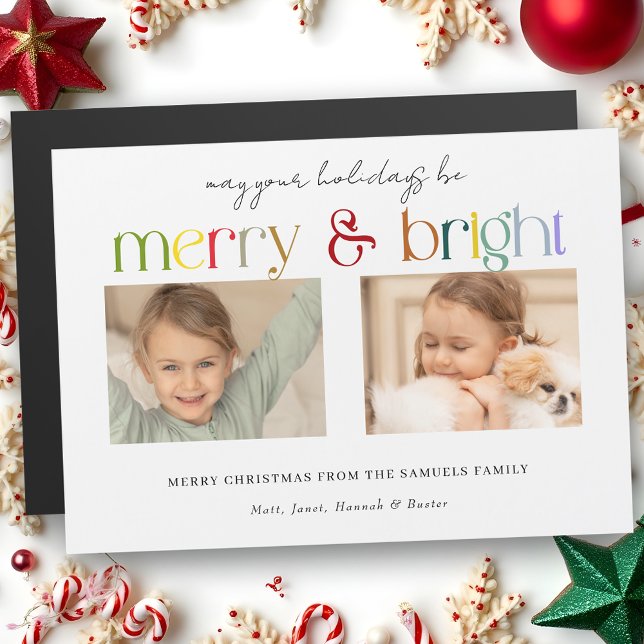 Modern färgstark merry och Bright Typografi 2-foto (Skapare uppladdad)