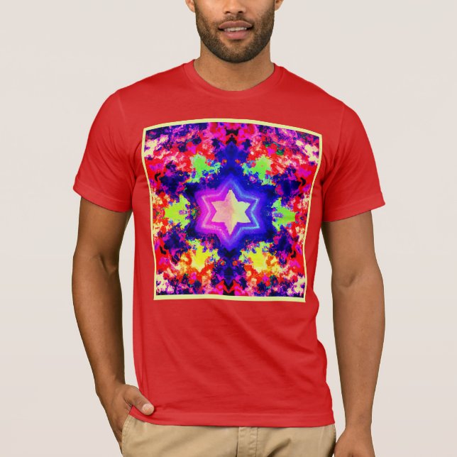 Modern färgstark Mönster-design T Shirt (Framsida)