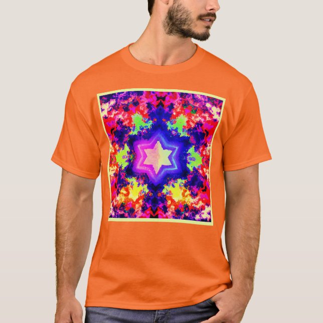 Modern färgstark Mönster-design T Shirt (Framsida)