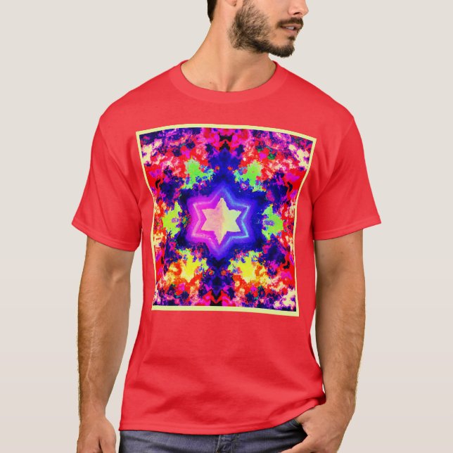 Modern färgstark Mönster-design T Shirt (Framsida)