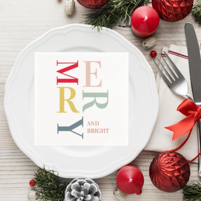 Modern färgstark nyhet och ljus | GLAD HELG Pappersservett (Skapare uppladdad)