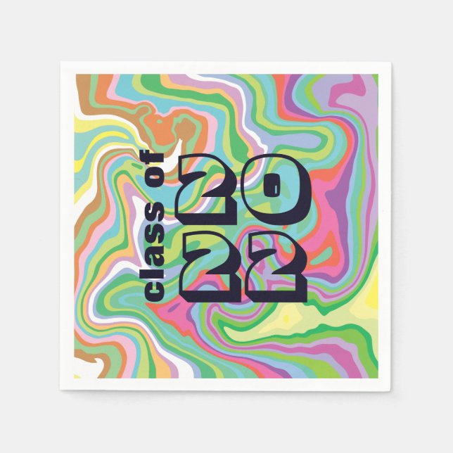 Modern färgstark och fet Studenten-klass i Pappersservett (Framsidan)