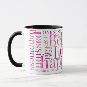 Modern färgstark Ord-textdesign Mugg