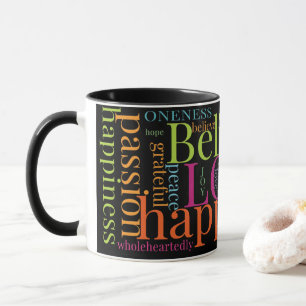 Modern färgstark Ord-textdesign Mugg