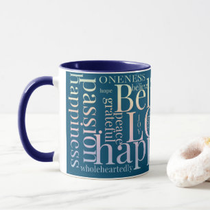 Modern färgstark Ord-textdesign Mugg