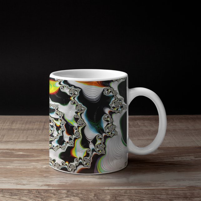 Modern färgstark Psychedelic Spiral Fractal Jumbo Mugg (Skapare uppladdad)
