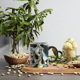 Modern färgstark Psychedelic Spiral Fractal Mugg