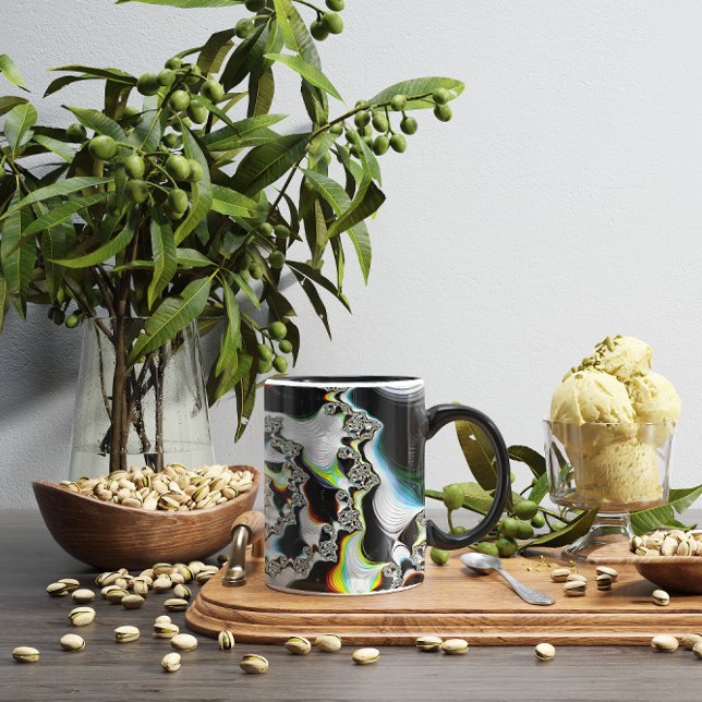 Modern färgstark Psychedelic Spiral Fractal Mugg (Skapare uppladdad)