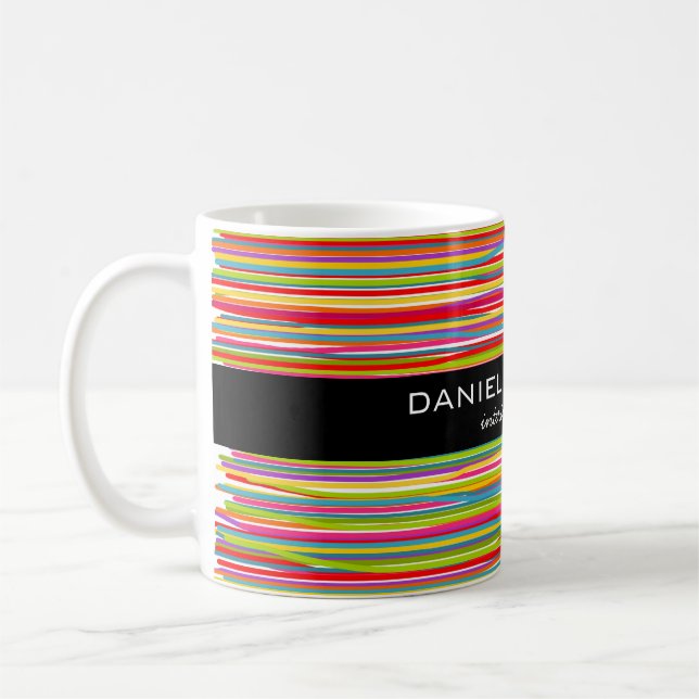 Modern färgstark Rand Vibrant Insida Designer Kaffemugg (Vänster)