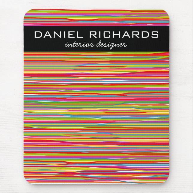 Modern färgstark Rand Vibrant Insida Designer Musmatta (Framsidan)