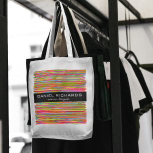 Modern färgstark Rand Vibrant Insida Designer Tygkasse