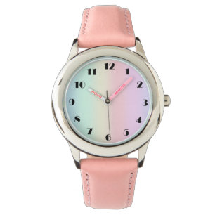 Modern färgstark regnbågspastelövertoning armbandsur