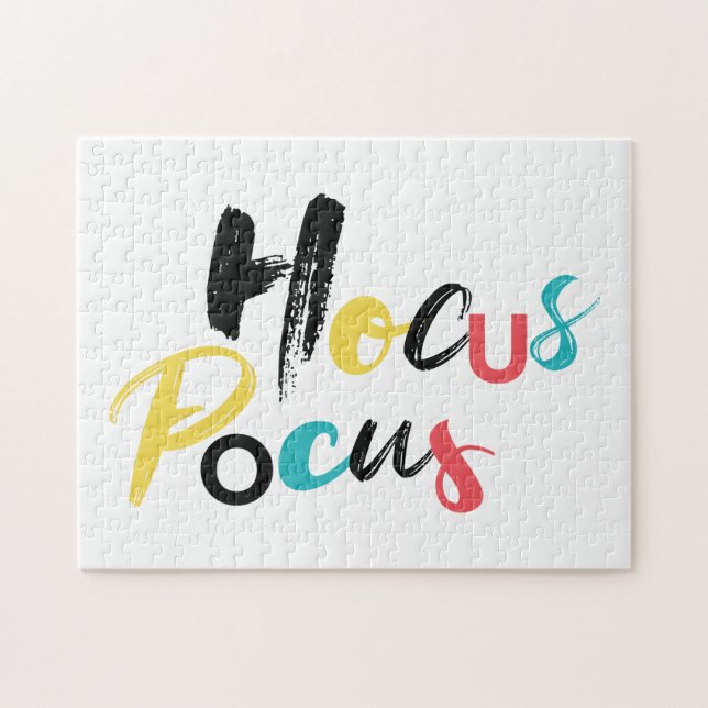Modern, färgstark, roligt, coola, trendig Hocus Po Pussel (Horisontell)