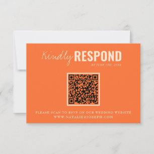Modern färgstark Roligt QR-kod Whimsical Bröllop OSA Kort