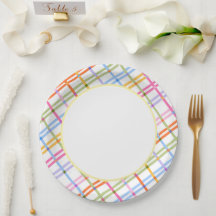 Modern Färgstark Rutig Baby Shower Tema Gul
