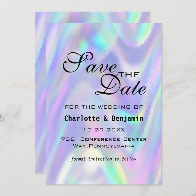 Modern färgstark shiny-Abstrakt sparar datum Spara Datumet (Fram/baksida)