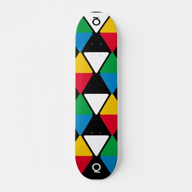 Modern färgstark triangel Monogram Mini Skateboard Bräda 18,5 Cm (Framsida)