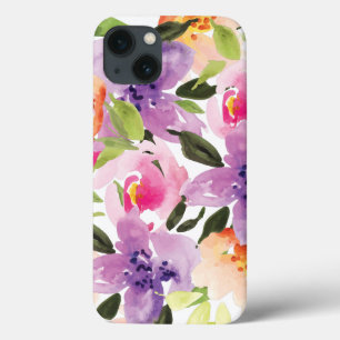 Modern färgstark vattenfärg Boho-blommor från disk