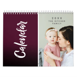 Modern färgstarka flerfotofamilj och vänner ger kalender
