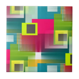 Modern färgstarka geometriska former Abstrakt Möns Kakelplatta