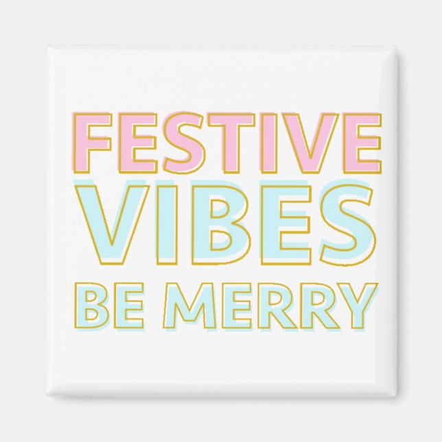 Modern färgstarka God jul-jubber Magnet (Framsidan)