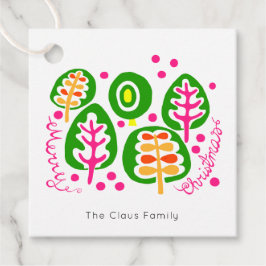 Modern färgstarka Märkre i helgdag Julgran Gåvor Etiketter