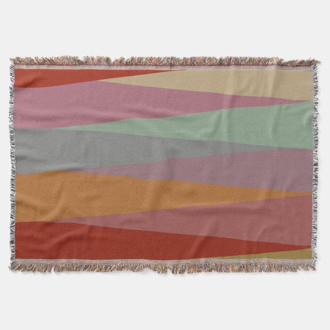 Modern färgstarka trianglar i mitten av århundrade filt (Framsidan)