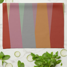 Modern färgstarka trianglar i mitten av århundrade kökshandduk