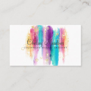 Modern färgtonad brushstrokes Glitter Visitkort