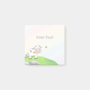 Modern Farm Animal Cow Kids Rainbow Post-it Block