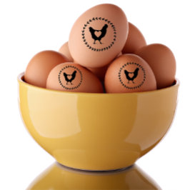 Modern Farm Fresh Chicken Egg Kärlek-tecken Stämpel