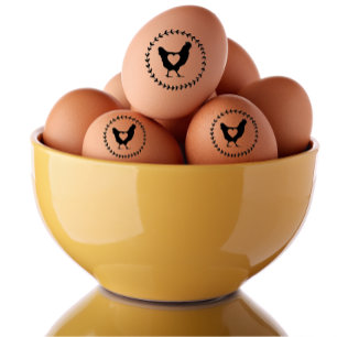 Modern Farm Fresh Chicken Egg Kärlek-tecken Stämpel