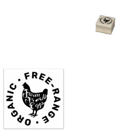 Modern Farm Fresh Eggs Typography Chicken Stämpel
