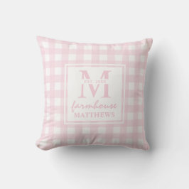 Modern Farmhouse Baby Rosa Large Gingham Anpassnin Kudde