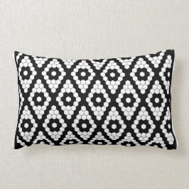 Modern "Farmhouse Black and White Hex Tile" Lumbarkudde