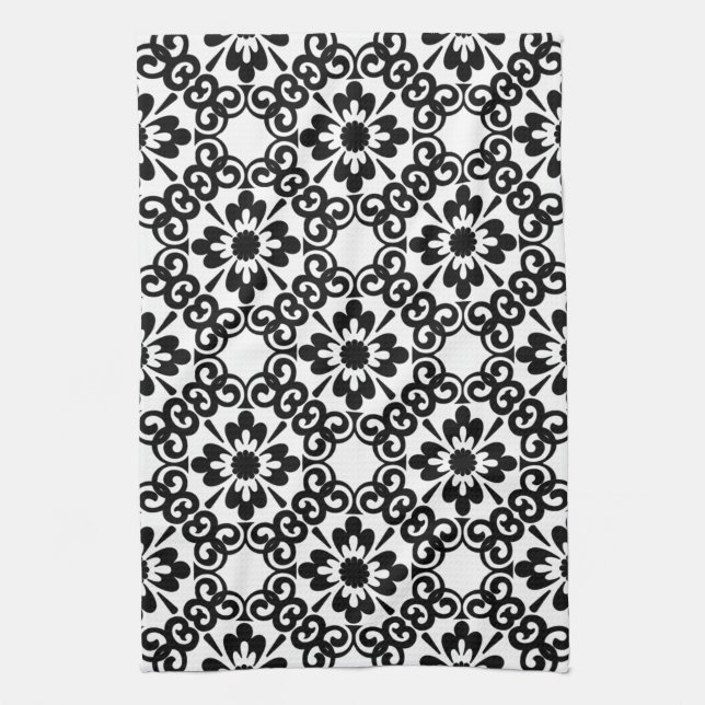 MODERN FARMHOUSE BLACK AND WHITE TILE KÖKSHANDDUK (Vertikal)