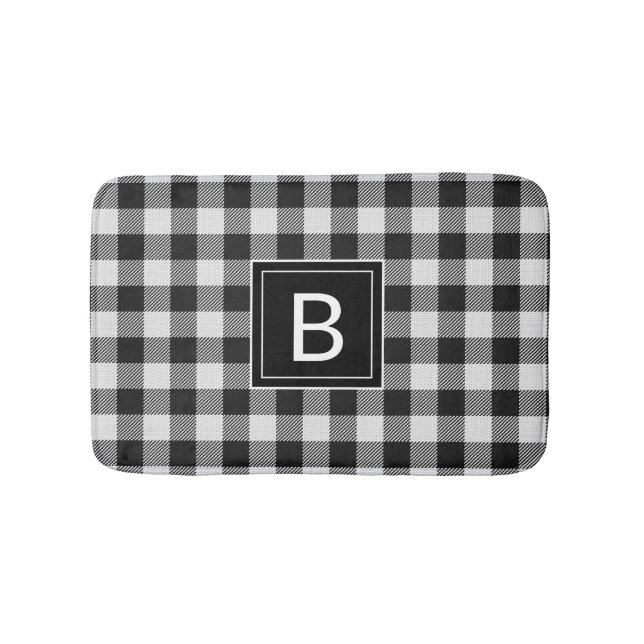 Modern Farmhouse Black Buffalo Play Monogrammed Badrumsmatta (Framsidan)