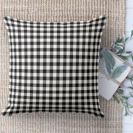Modern Farmhouse Black & White Gingham Couch Kudde