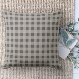Modern Farmhouse Brown och Tan Gingham Play Kudde