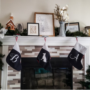 Modern Farmhouse Classic Monogram Liten Julstrumpa