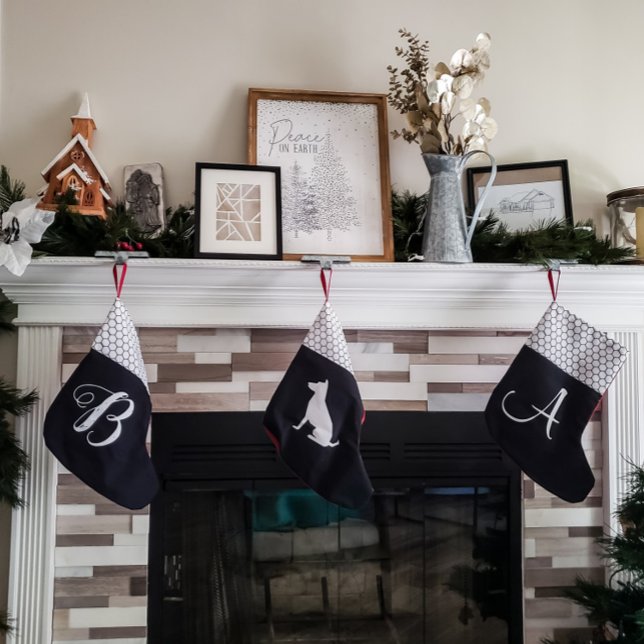 Modern Farmhouse Classic Monogram Liten Julstrumpa (Skapare uppladdad)