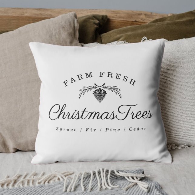 Modern Farmhouse Farm Fresh Julgranar Kudde (Skapare uppladdad)
