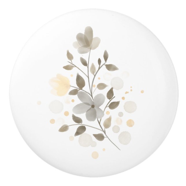 Modern Farmhouse Flowers Beige and Sage Grönt Knopp (Framsidan)